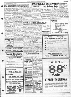 Saanich Peninsula And Gulf Islands Review Wed, November 3, 1965 (Page 3)