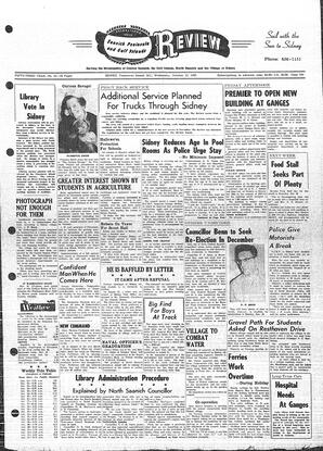 Saanich Peninsula And Gulf Islands Review Wed, October 13, 1965 (Page 1)