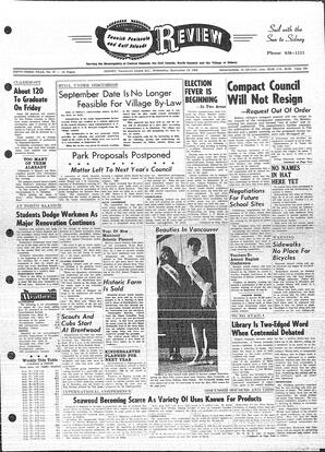 Saanich Peninsula And Gulf Islands Review Wed, September 15, 1965 (Page 1)
