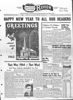 Saanich Peninsula And Gulf Islands Review Wed, December 30, 1964 (Page 1)