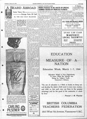 Saanich Peninsula And Gulf Islands Review Wed, February 26, 1964 (Page 9)