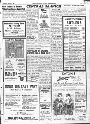Saanich Peninsula And Gulf Islands Review Wed, January 8, 1964 (Page 3)