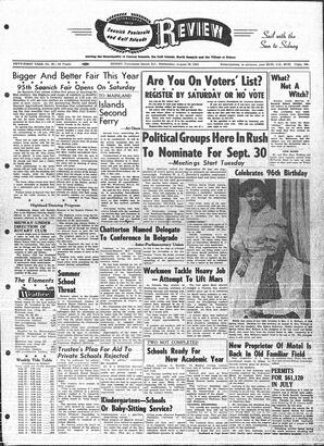 Saanich Peninsula And Gulf Islands Review Wed, August 28, 1963 (Page 1)