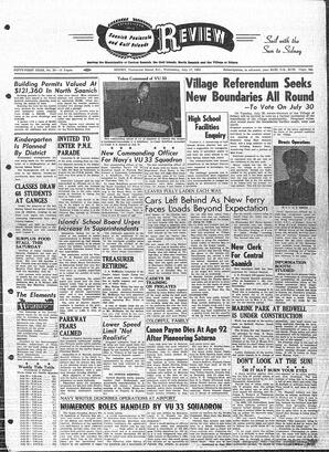 Saanich Peninsula And Gulf Islands Review Wed, July 17, 1963 (Page 1)