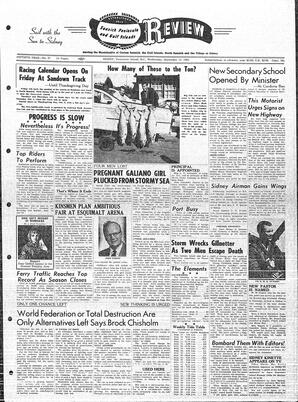Saanich Peninsula And Gulf Islands Review Wed, September 12, 1962 (Page 1)