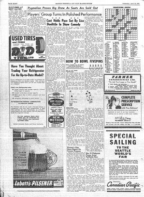 Saanich Peninsula And Gulf Islands Review Wed, April 18, 1962 (Page 8)