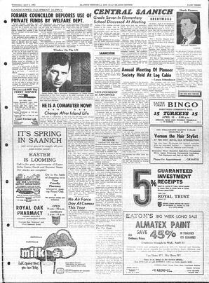 Saanich Peninsula And Gulf Islands Review Wed, April 4, 1962 (Page 3)