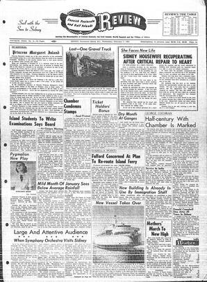 Saanich Peninsula And Gulf Islands Review Wed, February 7, 1962 (Page 1)