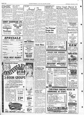 Saanich Peninsula And Gulf Islands Review Wed, November 8, 1961 (Page 2)