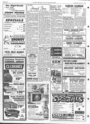 Saanich Peninsula And Gulf Islands Review Wed, January 11, 1961 (Page 2)