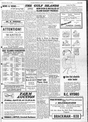 Saanich Peninsula And Gulf Islands Review Wed, April 27, 1960 (Page 9)