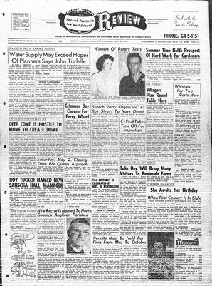 Saanich Peninsula And Gulf Islands Review Wed, April 22, 1959 (Page 1)