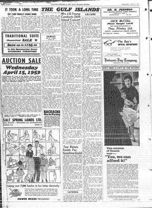 Saanich Peninsula And Gulf Islands Review Wed, April 8, 1959 (Page 8)