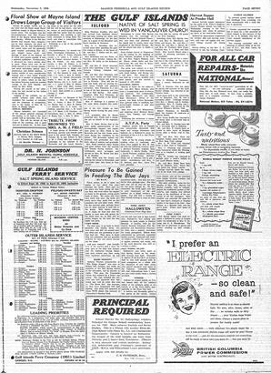 Saanich Peninsula And Gulf Islands Review Wed, November 5, 1958 (Page 7)