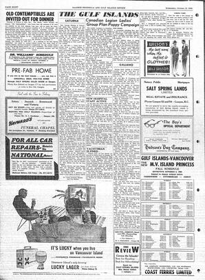 Saanich Peninsula And Gulf Islands Review Wed, October 15, 1958 (Page 8)