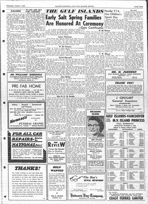 Saanich Peninsula And Gulf Islands Review Wed, October 1, 1958 (Page 9)