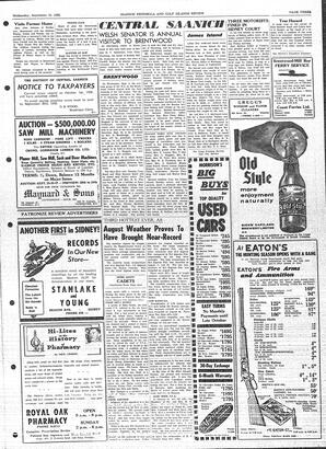 Saanich Peninsula And Gulf Islands Review Wed, September 10, 1958 (Page 3)
