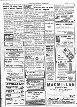 Saanich Peninsula And Gulf Islands Review Wed, July 30, 1958 (Page 12)