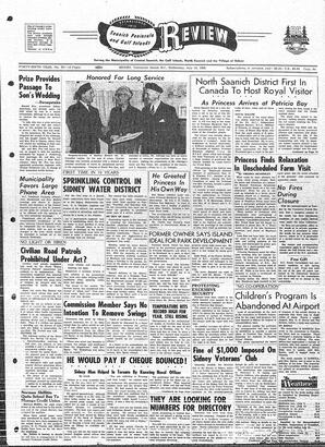 Saanich Peninsula And Gulf Islands Review Wed, July 16, 1958 (Page 1)