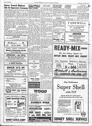 Saanich Peninsula And Gulf Islands Review Wed, June 25, 1958 (Page 12)