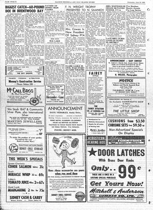 Saanich Peninsula And Gulf Islands Review Wed, June 18, 1958 (Page 12)
