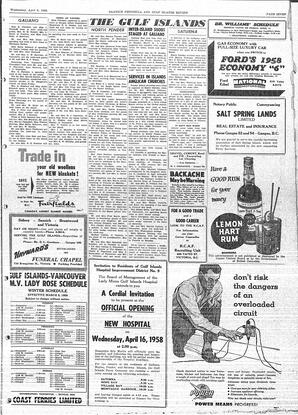 Saanich Peninsula And Gulf Islands Review Wed, April 9, 1958 (Page 7)