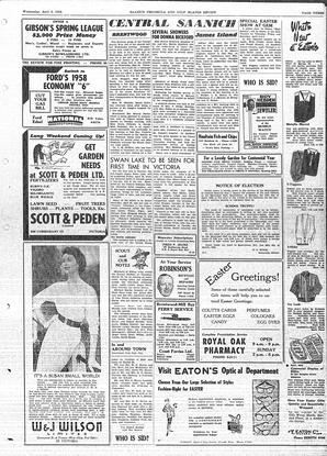 Saanich Peninsula And Gulf Islands Review Wed, April 2, 1958 (Page 3)