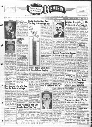 Saanich Peninsula And Gulf Islands Review Wed, November 6, 1957 (Page 1)