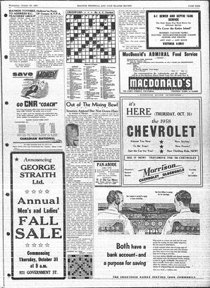 Saanich Peninsula And Gulf Islands Review Wed, October 30, 1957 (Page 9)