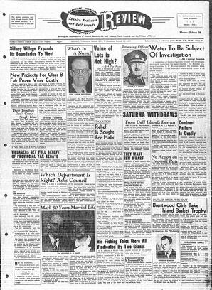 Saanich Peninsula And Gulf Islands Review Wed, March 13, 1957 (Page 1)
