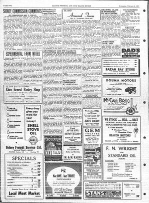 Saanich Peninsula And Gulf Islands Review Wed, February 6, 1957 (Page 2)