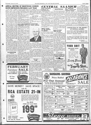 Saanich Peninsula And Gulf Islands Review Wed, January 30, 1957 (Page 3)
