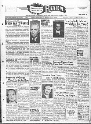 Saanich Peninsula And Gulf Islands Review Wed, January 30, 1957 (Page 1)