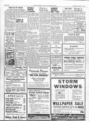 Saanich Peninsula And Gulf Islands Review Wed, October 31, 1956 (Page 10)