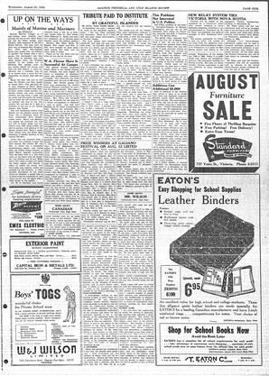 Saanich Peninsula And Gulf Islands Review Wed, August 22, 1956 (Page 9)