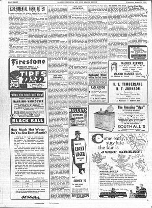 Saanich Peninsula And Gulf Islands Review Wed, August 22, 1956 (Page 8)