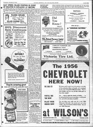 Saanich Peninsula And Gulf Islands Review Wed, November 16, 1955 (Page 9)