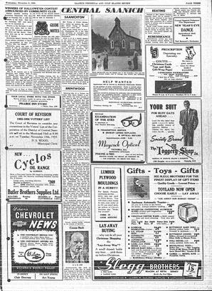 Saanich Peninsula And Gulf Islands Review Wed, November 9, 1955 (Page 3)