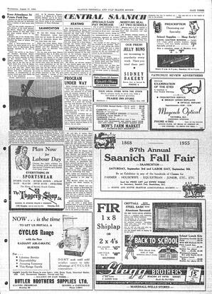 Saanich Peninsula And Gulf Islands Review Wed, August 17, 1955 (Page 3)