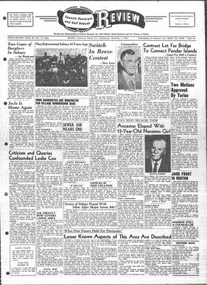 Saanich Peninsula And Gulf Islands Review Wed, December 1, 1954 (Page 1)