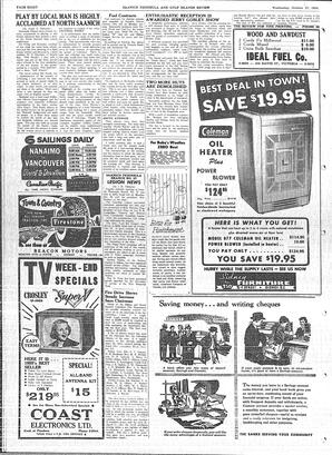 Saanich Peninsula And Gulf Islands Review Wed, October 27, 1954 (Page 8)