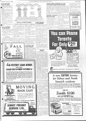 Saanich Peninsula And Gulf Islands Review Wed, October 6, 1954 (Page 9)