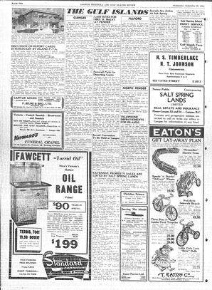 Saanich Peninsula And Gulf Islands Review Wed, September 29, 1954 (Page 10)