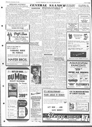 Saanich Peninsula And Gulf Islands Review Wed, September 29, 1954 (Page 3)