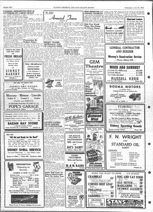 Saanich Peninsula And Gulf Islands Review Wed, June 30, 1954 (Page 2)