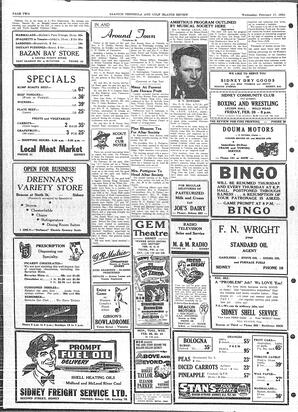 Saanich Peninsula And Gulf Islands Review Wed, February 17, 1954 (Page 2)
