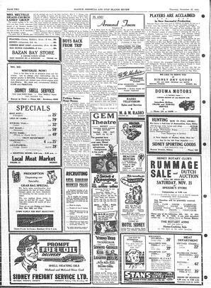 Saanich Peninsula And Gulf Islands Review Thu, November 12, 1953 (Page 2)