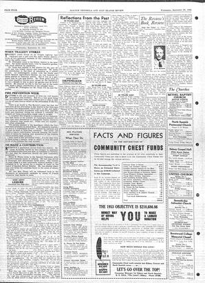 Saanich Peninsula And Gulf Islands Review Wed, September 30, 1953 (Page 4)