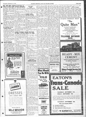 Saanich Peninsula And Gulf Islands Review Wed, September 16, 1953 (Page 9)