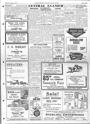Saanich Peninsula And Gulf Islands Review Wed, August 26, 1953 (Page 3)